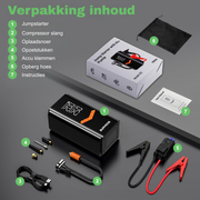 Bupmova 12V Jumpstarter - 21000mAh - 4500A Starthulp - Jumpstarter voor auto met Compressor - SOS verlichting - 21000 mAh Powerbank