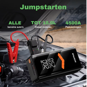 Bupmova 12V Jumpstarter - 21000mAh - 4500A Starthulp - Jumpstarter voor auto met Compressor - SOS verlichting - 21000 mAh Powerbank