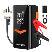 Bupmova 12V Jumpstarter - 21000mAh - 4500A Starthulp - Jumpstarter voor auto met Compressor - SOS verlichting - 21000 mAh Powerbank