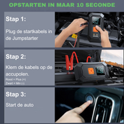 Bupmova Jumpstarter 12V 26800 mAh 4500A – Auto Starthulp met Compressor, Powerbank en SOS Noodlicht