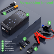 BRPOM 12V Jumpstarter 26800 mAh 4500A – Accu Booster Auto met Compressor, Powerbank en LED Verlichting