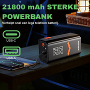 Bupmova 12V Jumpstarter - 21000mAh - 4500A Starthulp - Jumpstarter voor auto met Compressor - SOS verlichting - 21000 mAh Powerbank