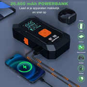 Bupmova Jumpstarter 12V 26800 mAh 4500A – Auto Starthulp met Compressor, Powerbank en SOS Noodlicht